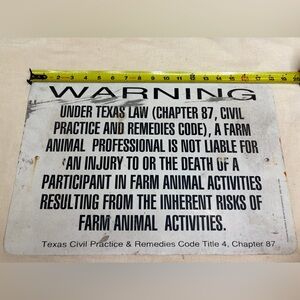 Texas Law Warning Sign